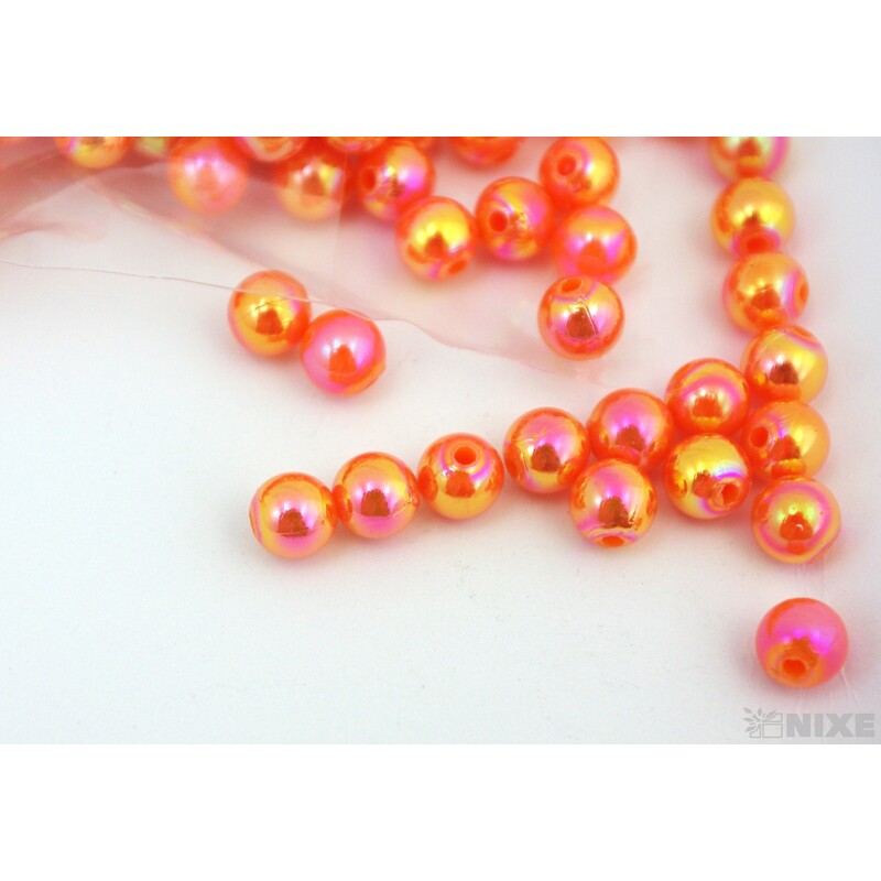 KORÁLKY 8mm cca 208ks*MERUŇKOVÁ