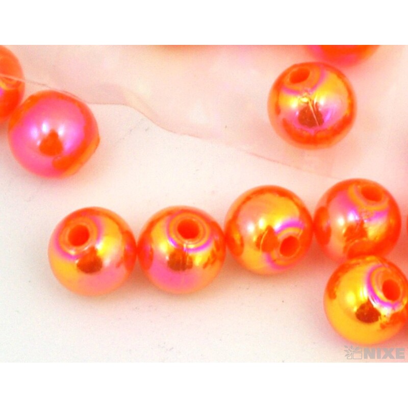 KORÁLKY 8mm cca 208ks*MERUŇKOVÁ