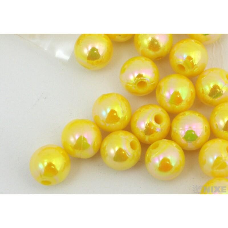 KORÁLKY 8mm cca 208ks*ŽLUTÁ
