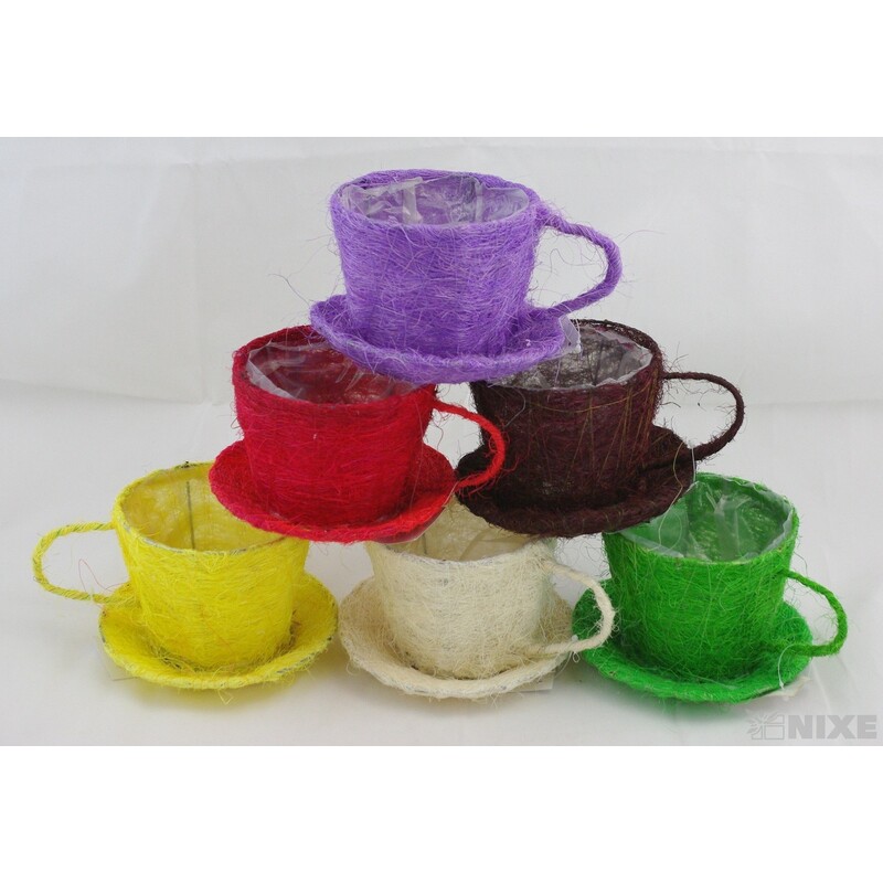 ŠÁLEK SISAL 9x10cm*MIX BAREV