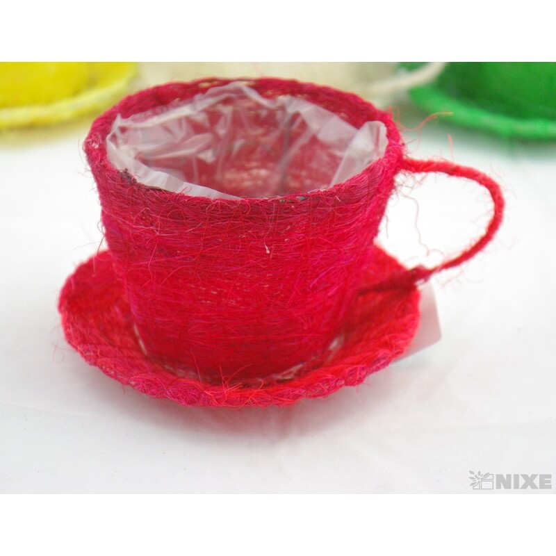 ŠÁLEK SISAL 9x10cm*MIX BAREV