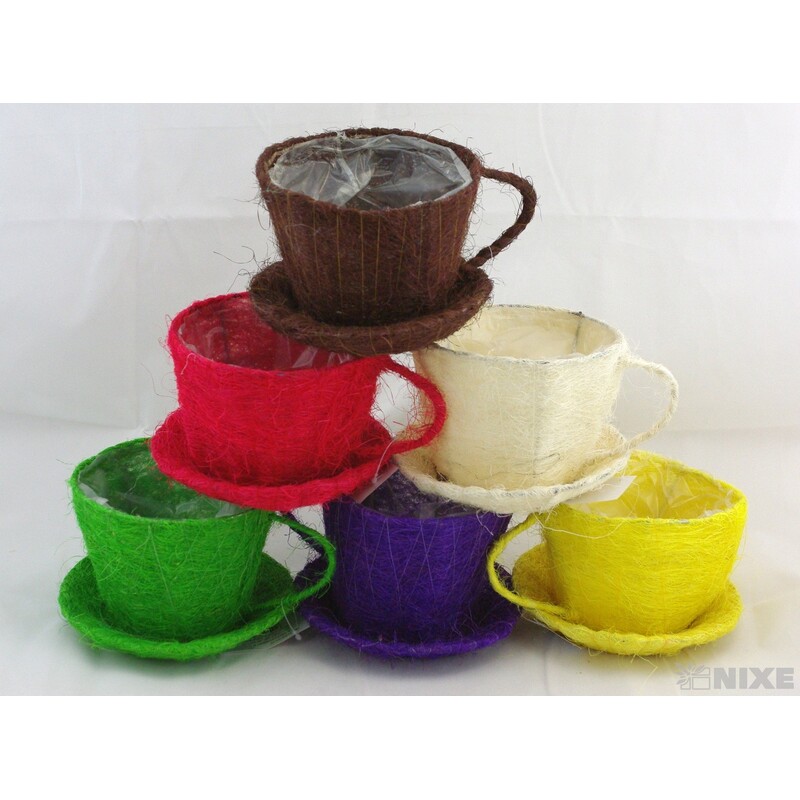 ŠÁLEK SISAL 11x11cm*MIX BAREV