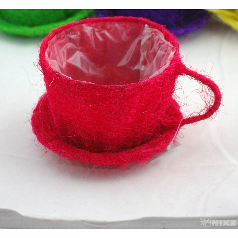 ŠÁLEK SISAL 11x11cm*MIX BAREV