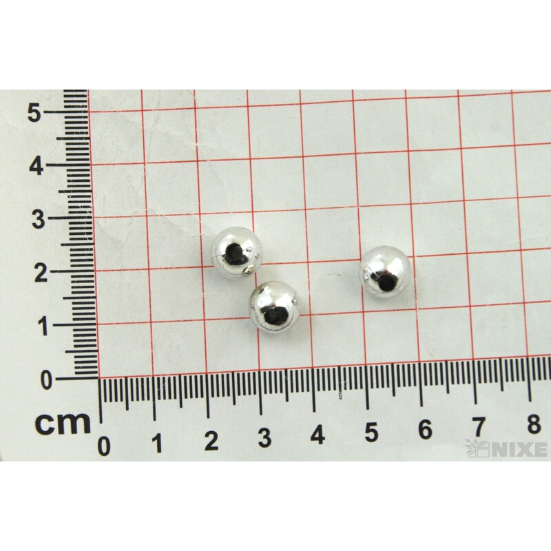 KORÁLKY 10mm cca 104ks METAL*STŘÍBRNÁ