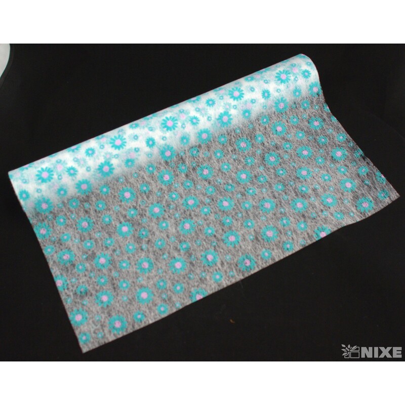 TEXTILIE VZOR KVÍTEK 50cmx10m*MODRÁ SV.