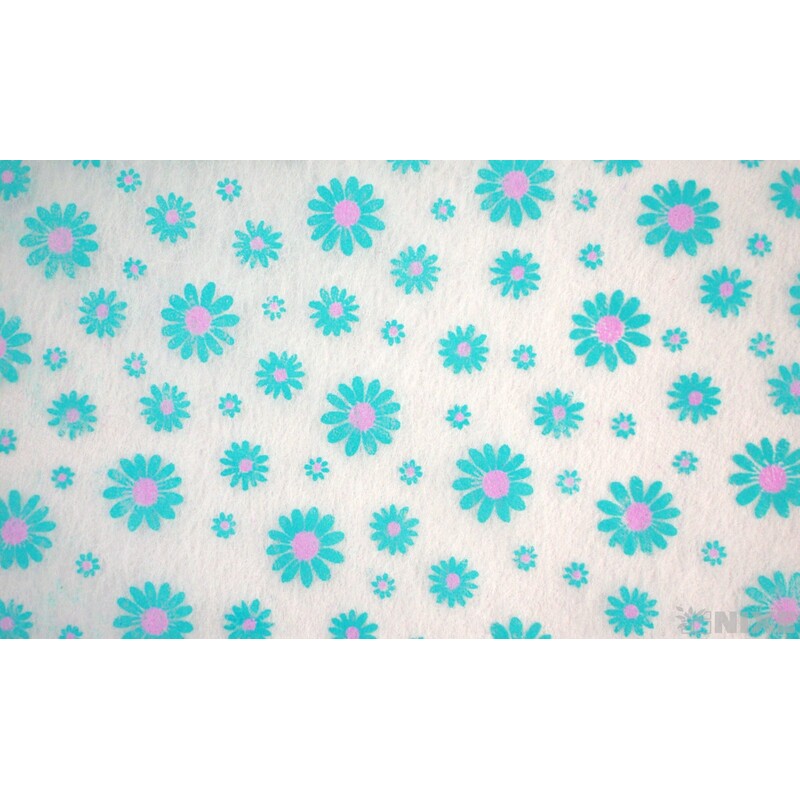 TEXTILIE VZOR KVÍTEK 50cmx10m*MODRÁ SV.