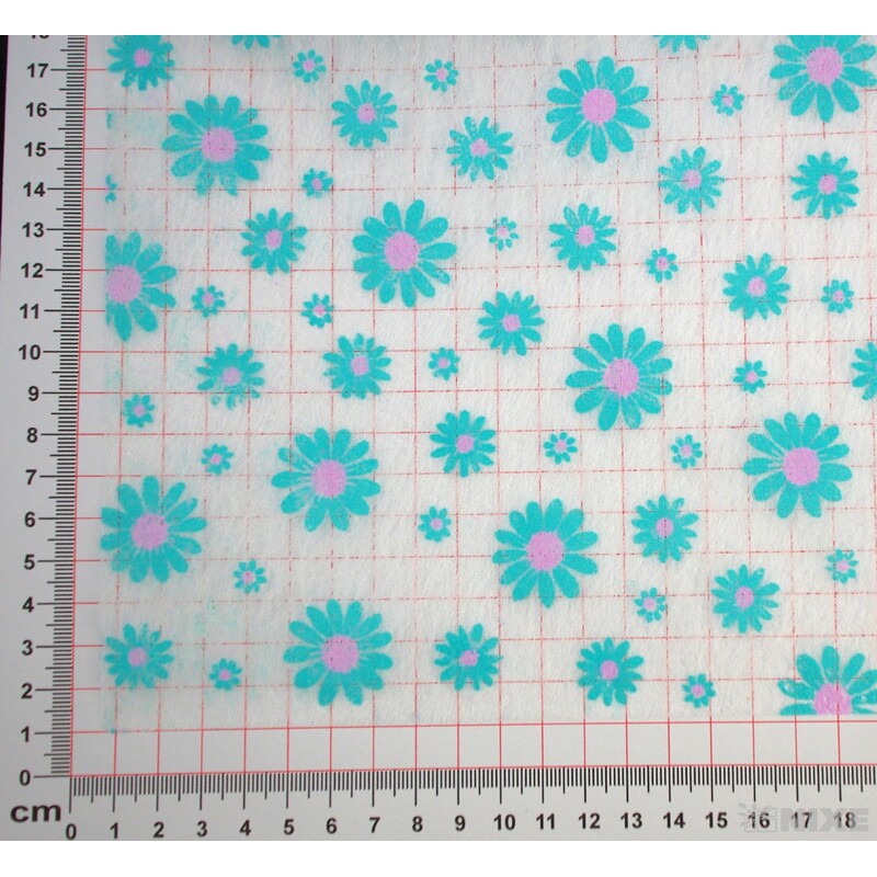 TEXTILIE VZOR KVÍTEK 50cmx10m*MODRÁ SV.