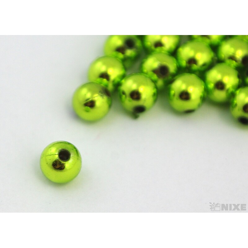 KORÁLKY 8mm cca 208ks METAL*ZELENÁ