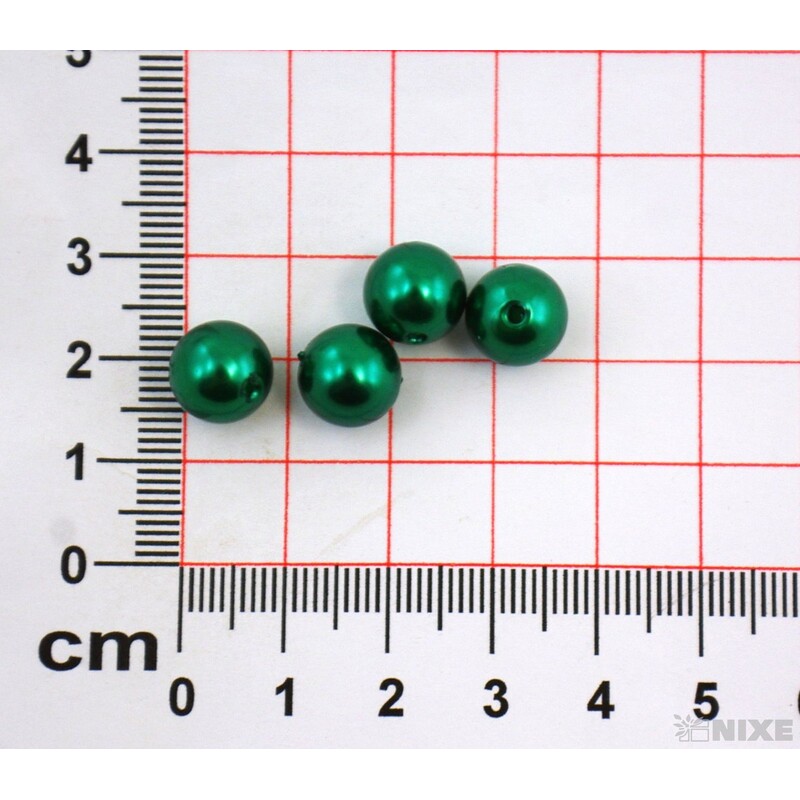 KORÁLKY 10mm cca 104ks METAL*ZELENÁ