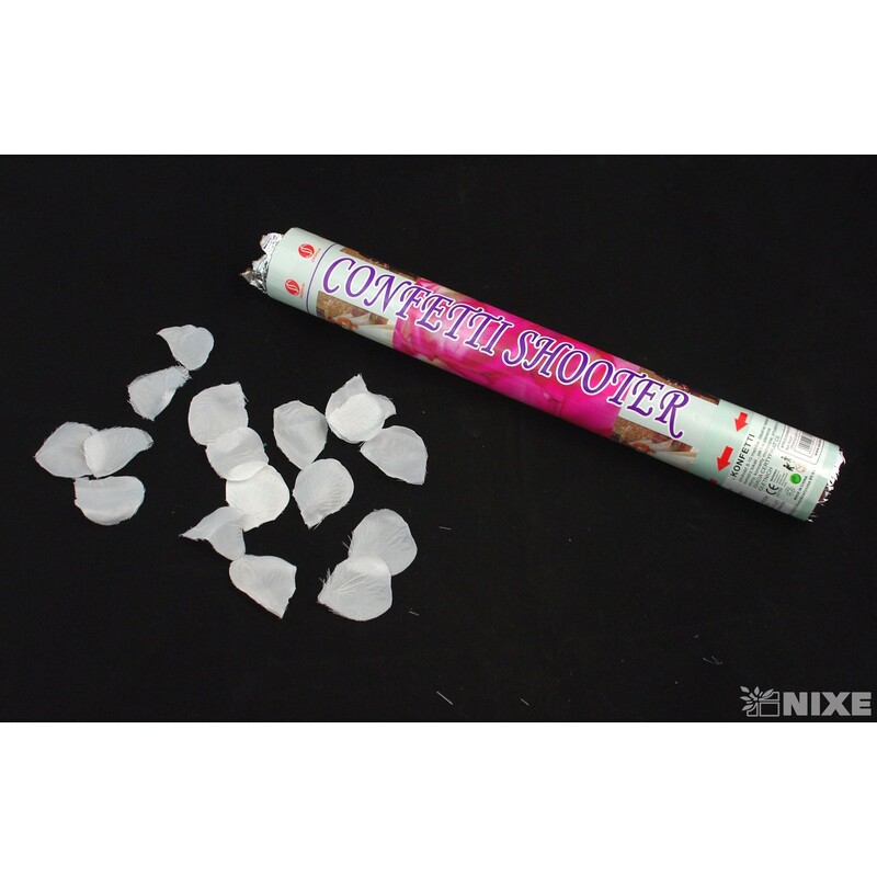 KONFETY VYSTŘELOVACÍ LÍSTEK 40cm*BÍLÁ