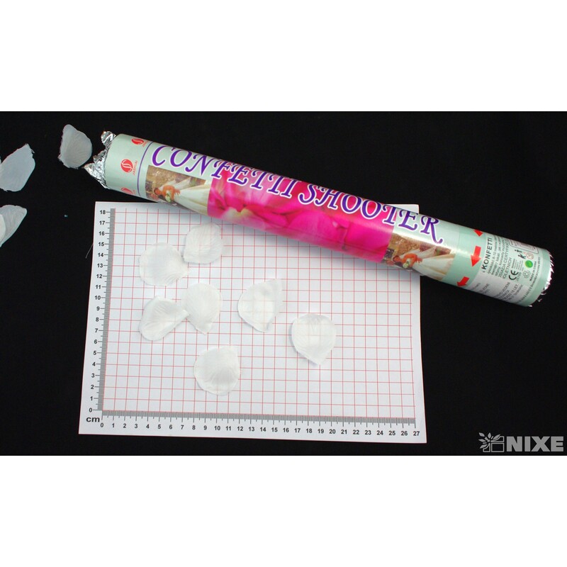 KONFETY VYSTŘELOVACÍ LÍSTEK 40cm*BÍLÁ