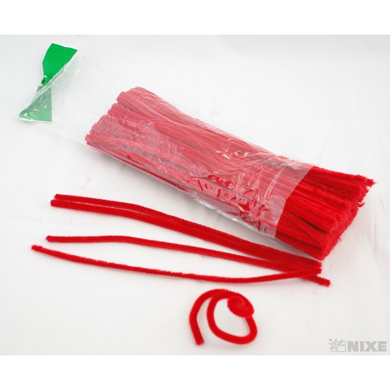 DRÁTEK ŽINYLKA 8mmx31cm 100ks*ČERVENÁ