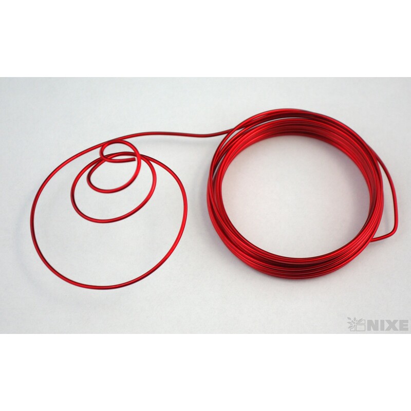 DRÁT HLINÍKOVÝ 2mmx5m*ČERVENÁ