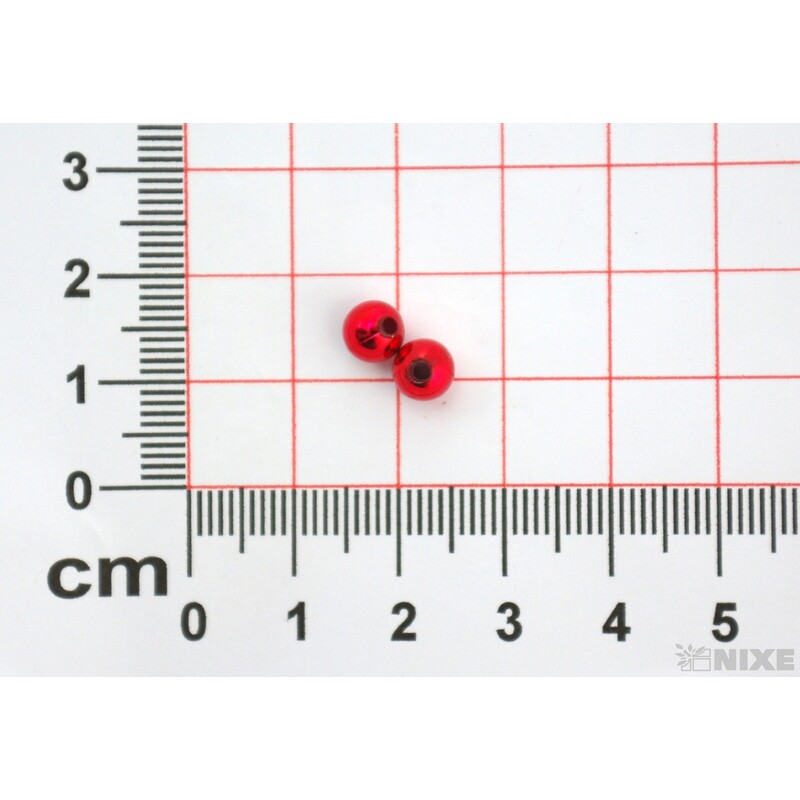 KORÁLKY 6mm 50g METAL*ČERVENÁ