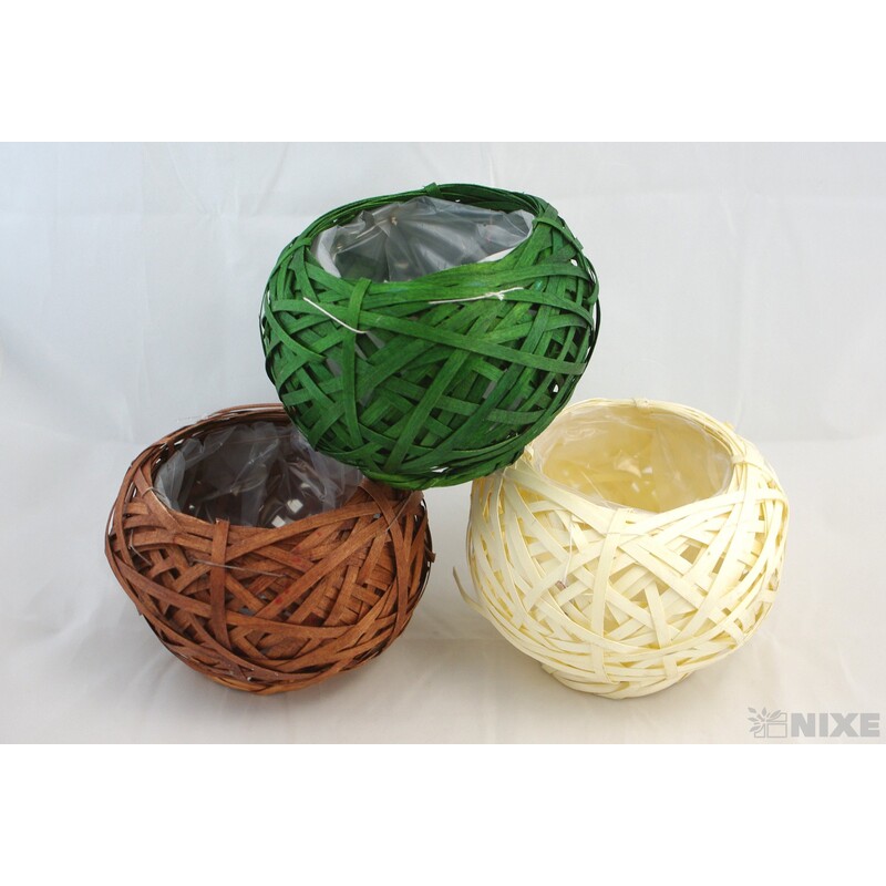 KVĚTNÍK PROUTÍ 15X12cm*MIX BAREV