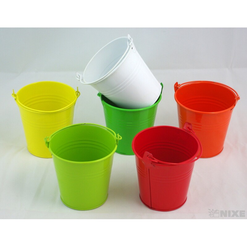 PLECHOVÝ KBELÍK 10x9,5cm*MIX BAREV