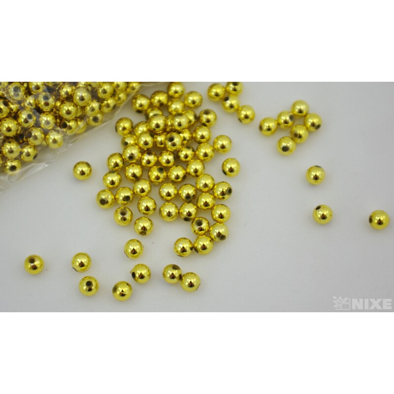 KORÁLKY 6mm 50g METAL*ZLATÁ