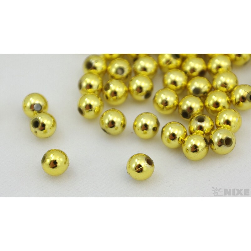 KORÁLKY 6mm 50g METAL*ZLATÁ