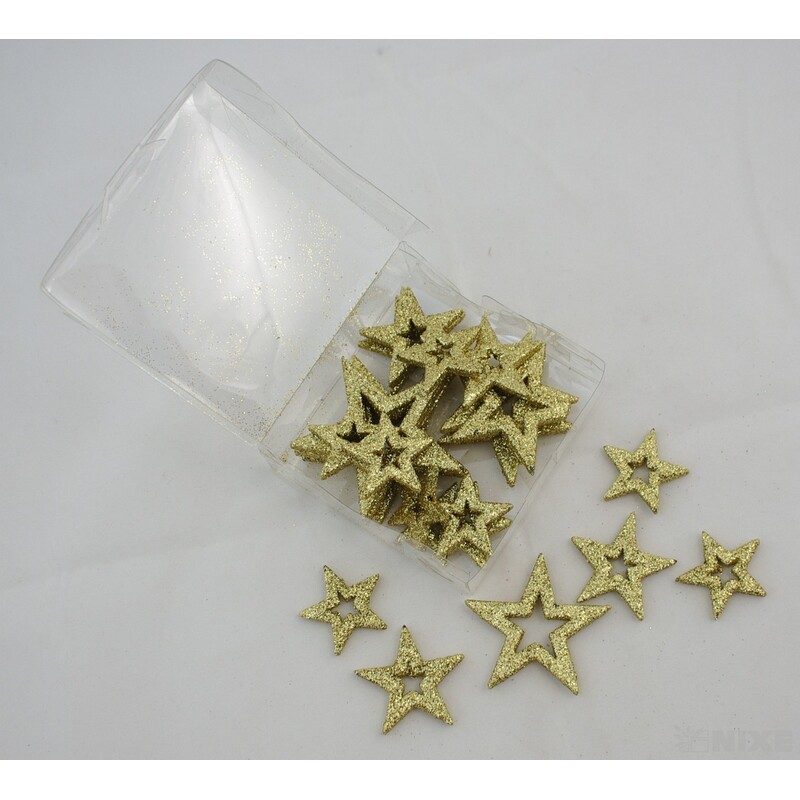 HVĚZDA 4-6cm 24ks*ZLATÁ TM.
