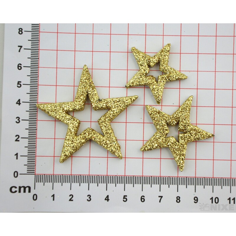 HVĚZDA 4-6cm 24ks*ZLATÁ TM.