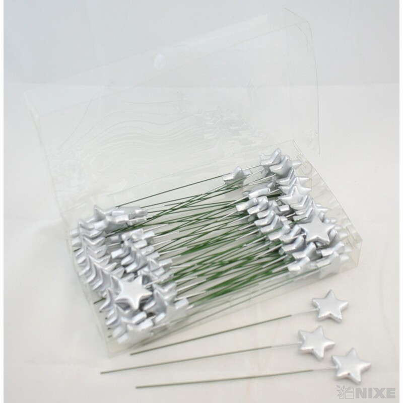 ZÁPICH HVĚZDA MAT 4x22cm 60ks*STŘÍBRNÁ