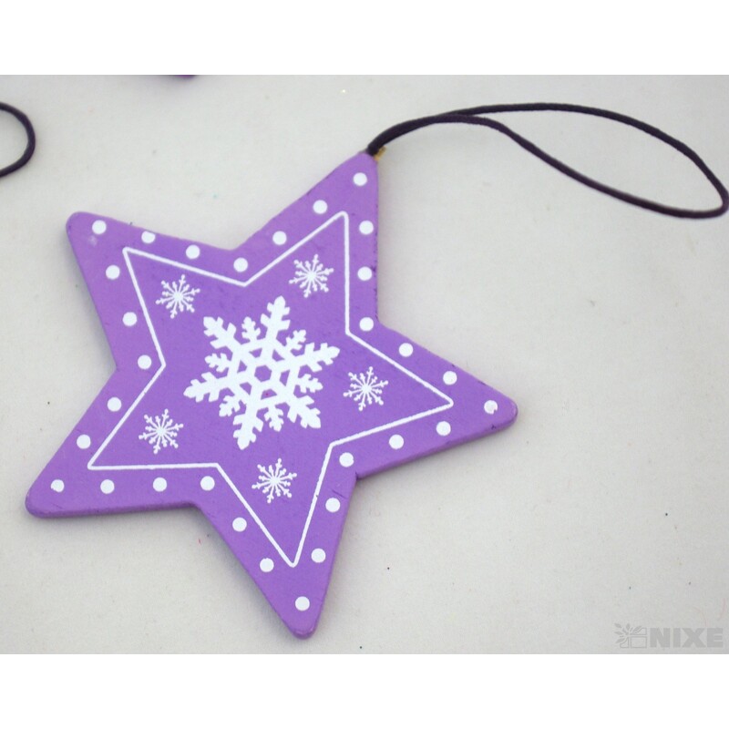 ZÁVĚS HVĚZDA 8cm 8ks*FIALOVÁ