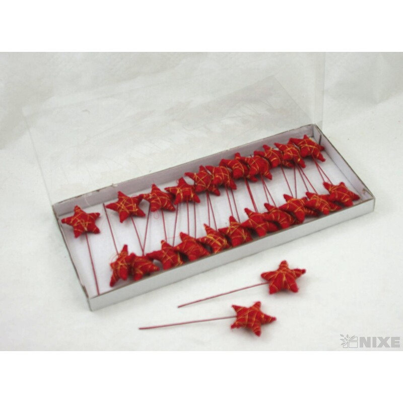 ZÁPICH HVĚZDA 4x13cm 24ks*ČERVENÁ