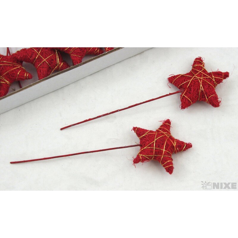 ZÁPICH HVĚZDA 4x13cm 24ks*ČERVENÁ