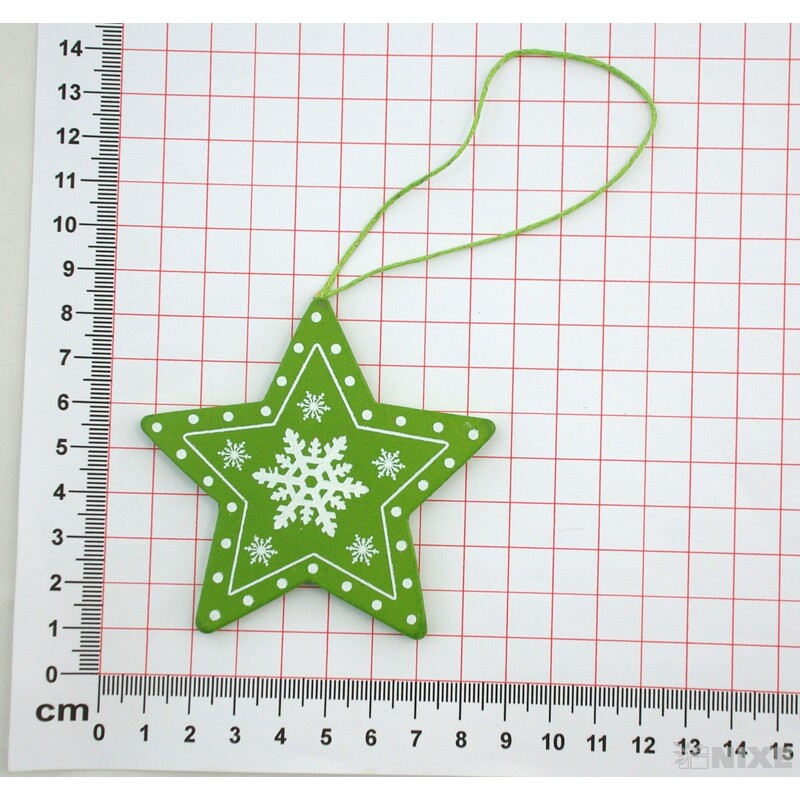 ZÁVĚS HVĚZDA 8cm 8ks*ZELENÁ