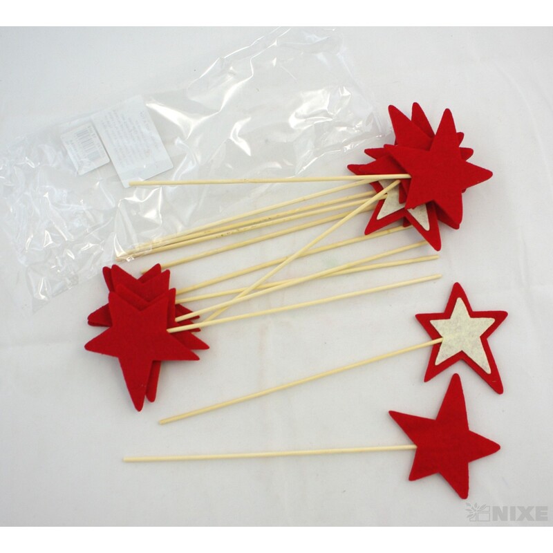 ZÁPICH HVĚZDA 8x25cm 12ks*ČERVENÁ