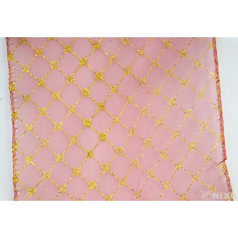 ORGANZA VZOR ORNAMENT 12cmx10yd*BORDOVÁ