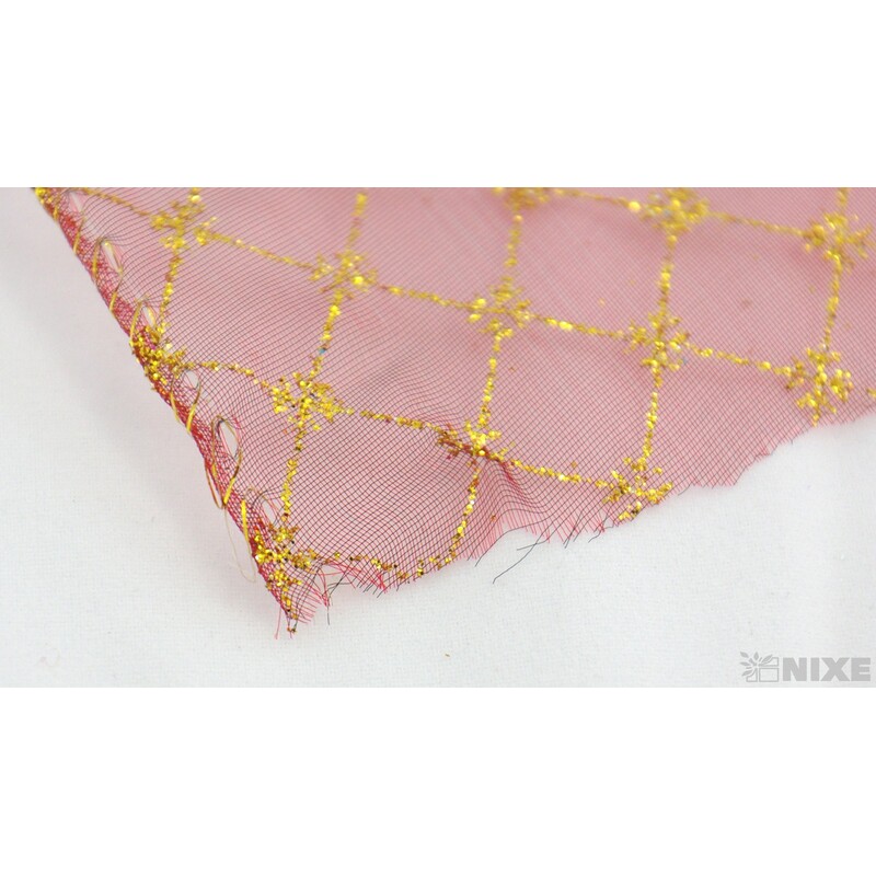 ORGANZA VZOR ORNAMENT 12cmx10yd*BORDOVÁ