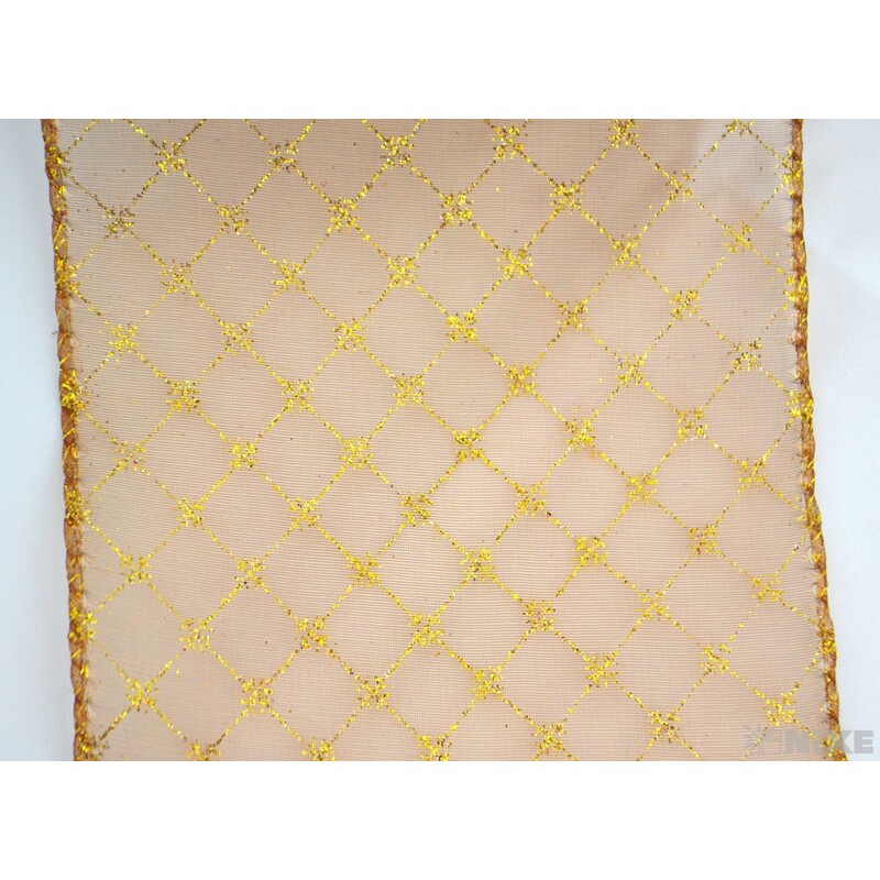 ORGANZA VZOR ORNAMENT 12cmx10yd*HNĚDÁ 5105