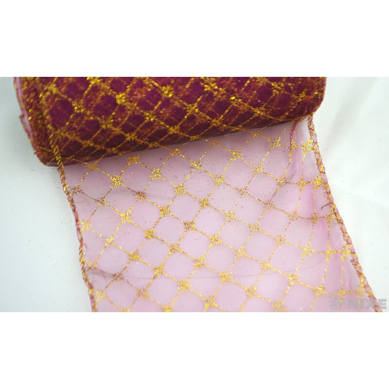 ORGANZA VZOR ORNAMENT 12cmx10yd*ŠVESTKOVÁ 5090