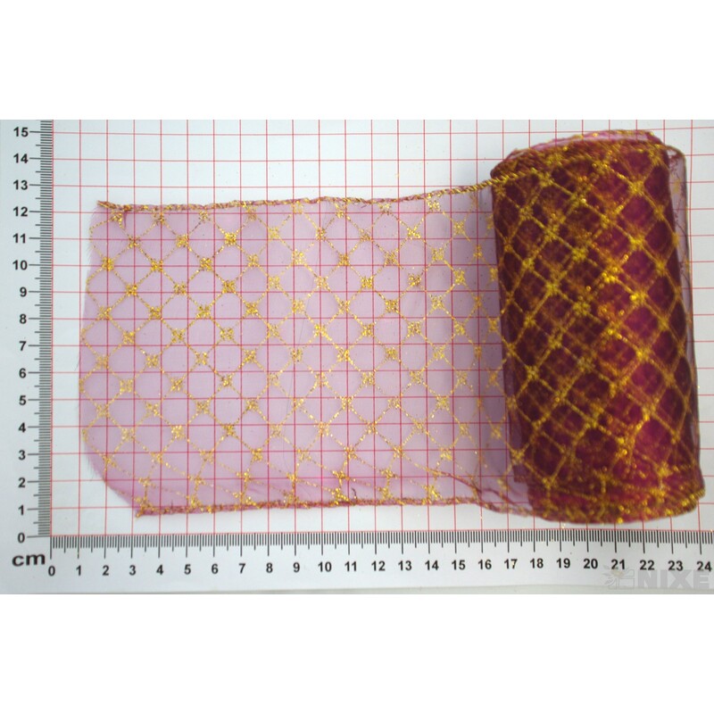 ORGANZA VZOR ORNAMENT 12cmx10yd*ŠVESTKOVÁ 5090