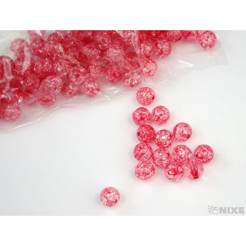 KORÁLKY KRAK 10mm cca 90ks*ČERVENÁ