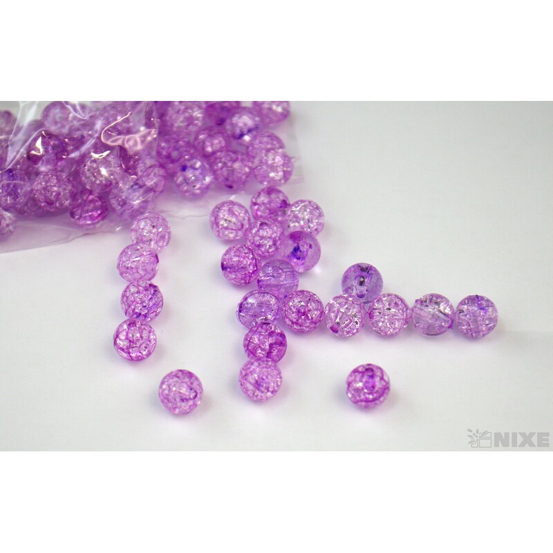 KORÁLKY KRAK 10mm cca 90ks*FIALOVÁ