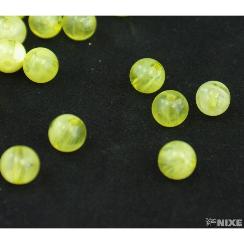 KORÁLKY DUHA 10mm cca 90ks*ŽLUTÁ