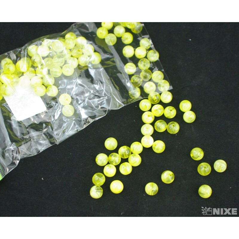 KORÁLKY DUHA 10mm cca 90ks*ŽLUTÁ