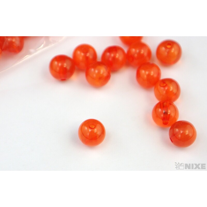 KORÁLKY DUHA 10mm cca 90ks*ORANŽOVÁ