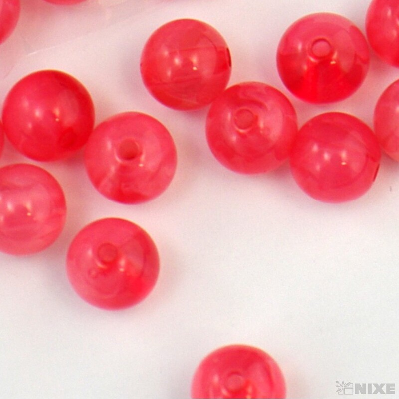 KORÁLKY DUHA 10mm cca 90ks*RŮŽOVÁ