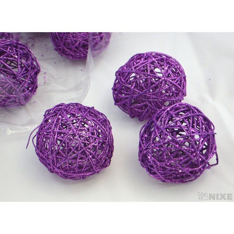 KOULE RATTAN METAL 10cm*MIX BAREV