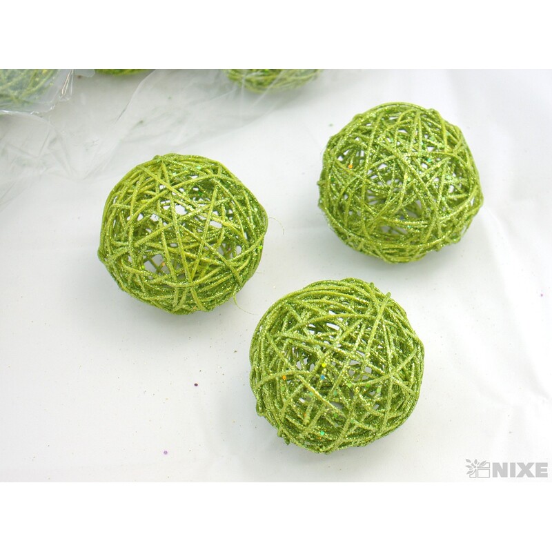 KOULE RATTAN METAL 10cm*MIX BAREV