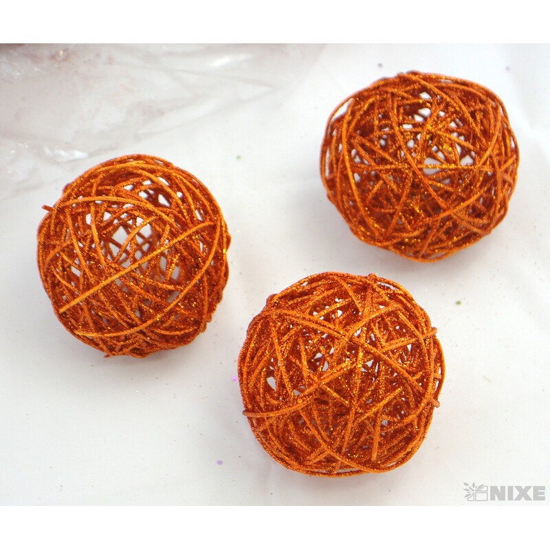 KOULE RATTAN METAL 10cm*MIX BAREV