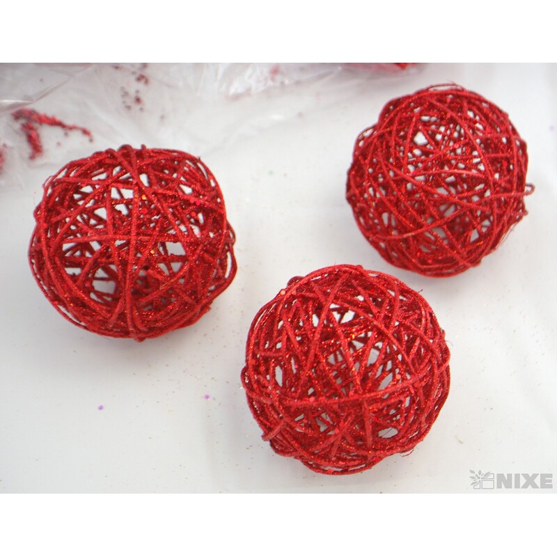 KOULE RATTAN METAL 10cm*MIX BAREV