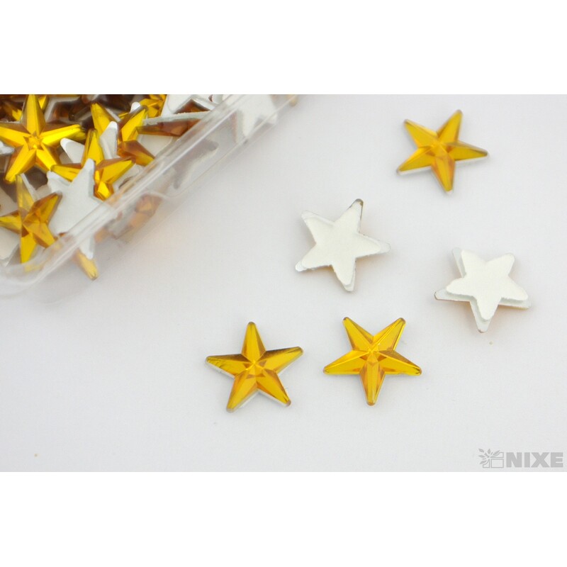 HVĚZDA AKRYL NALEP 1,5cm 100ks*ZLATÁ
