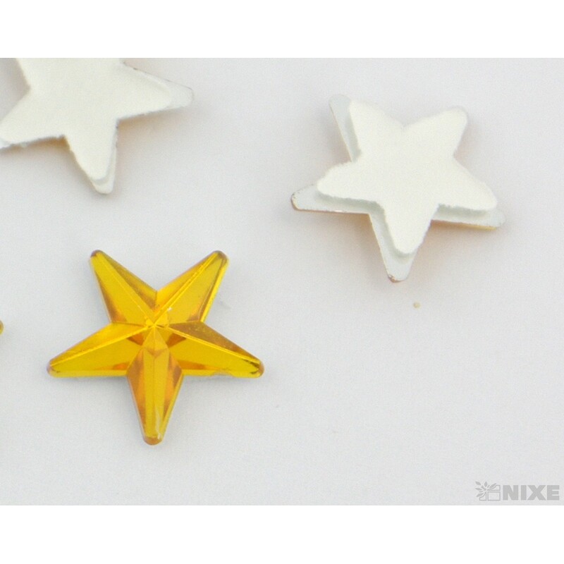 HVĚZDA AKRYL NALEP 1,5cm 100ks*ZLATÁ