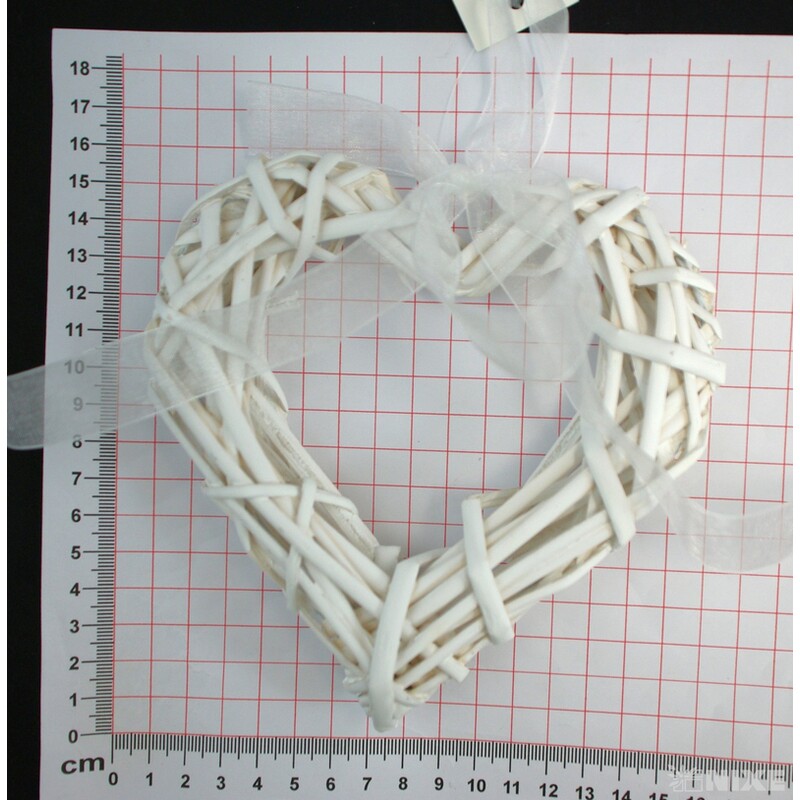 ZÁVĚS SRDCE 14cm*BÍLÁ