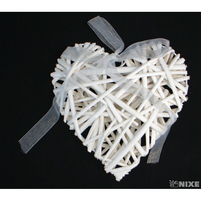 ZÁVĚS SRDCE 19cm*BÍLÁ