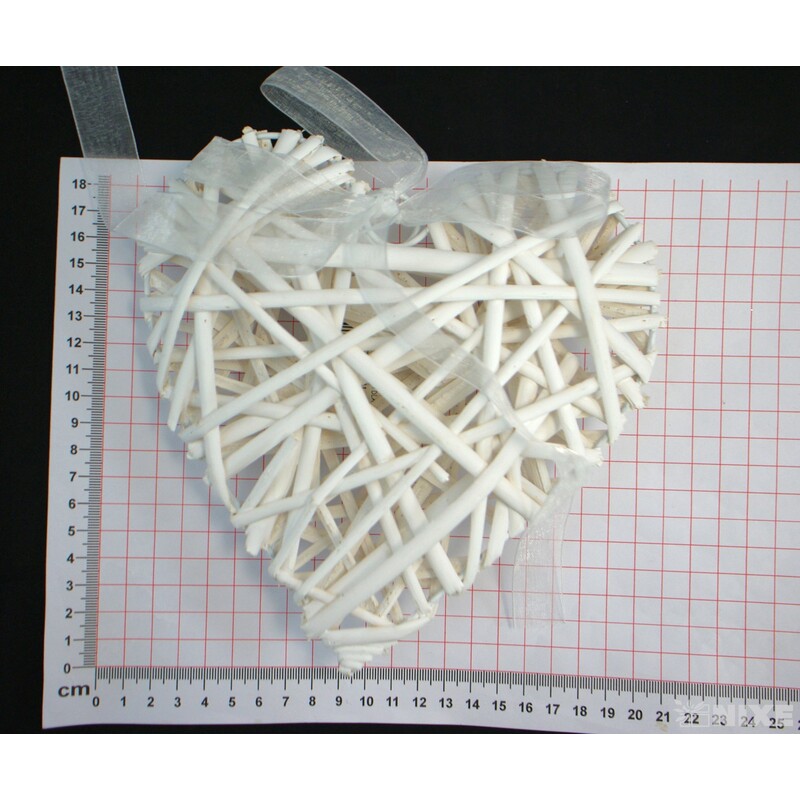 ZÁVĚS SRDCE 19cm*BÍLÁ